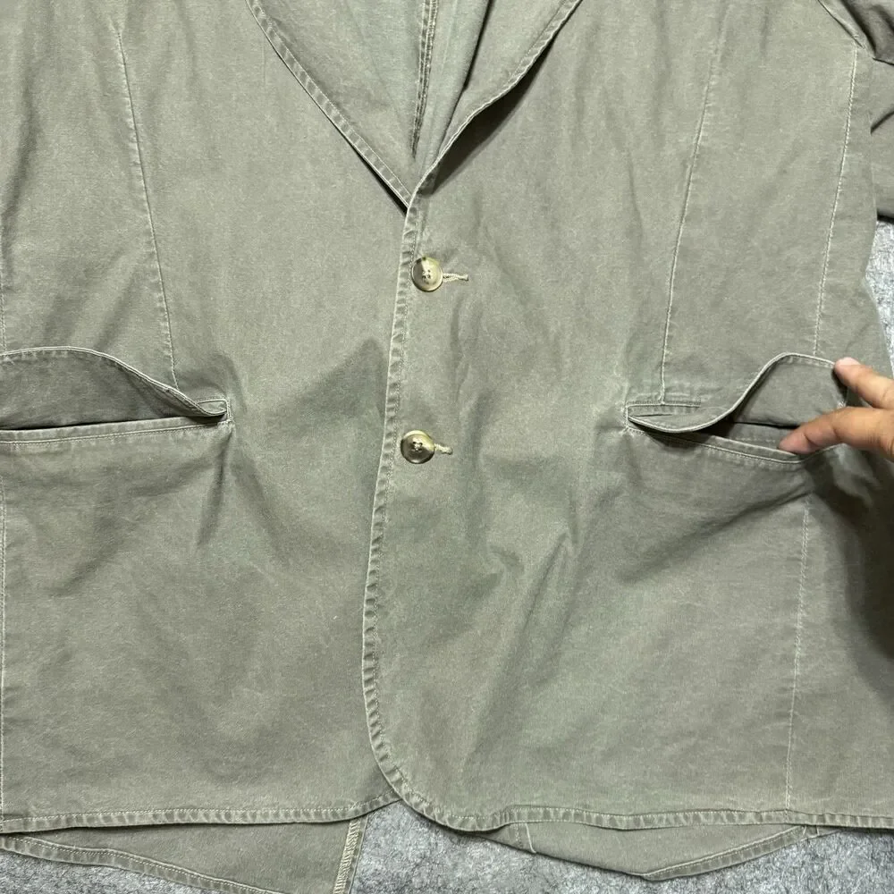 VTG LL Bean Cotton Canvas Blazer Jacket Mens 50 Reg Gray 90s Workwear Chore Coat
